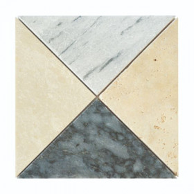 Carreau en Marbre Gris et Beige face à face 4064, 20 x 20 x 1 cm