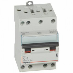 Disjoncteur Legrand DNX³4500 6kA Tétra 400V~ 10A Courbe C Vis 406908