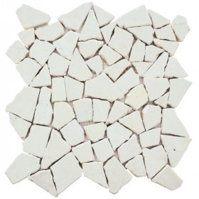 Mosaïque Crême Marbre Mixte 4117, Plaque 30 x 30 x 1 cm