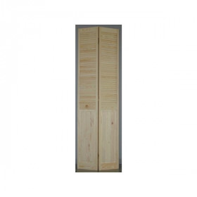 Porte de Placard Pliante Pleine Pin Brut 205x61 cm avec Rail