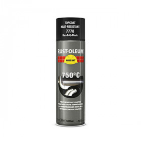 Peinture Haute Température Hard Hat Rust-Oleum Noir Satin Spray 500ml
