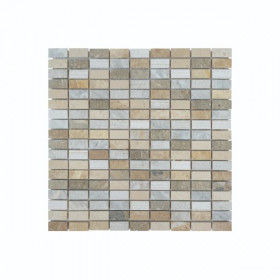 Mosaïque Mixte Poli Griffé Marbre Droit 968, Plaque 30,5 x 30,5 x 1 cm