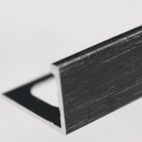 Baguette d'angle Alu pour Carrelage H 15mm x 2,5 m, Noir Brossé