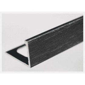 Baguette d'angle Alu pour Carrelage H 22mm x 2,5 m, Noir Brossé