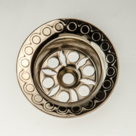 Bonde de Lavabo Herbeau Azalée à Grille Ø63 mm, Nickel Brillant