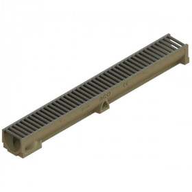 Caniveau Béton Polymère ACO Self 100 Grille Inox, 1 m
