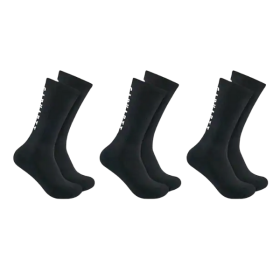 Chaussettes Hautes Carhartt Midweight Logo Crew SC9913M Black XL x 3