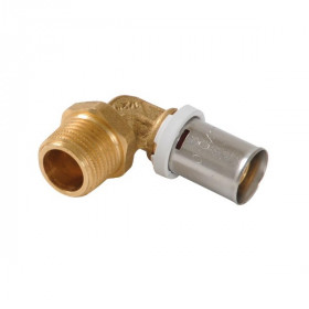 Coude 90° à Sertir 16mm Mâle à Visser 1/2" Nicoll Fluxo FLC1615M