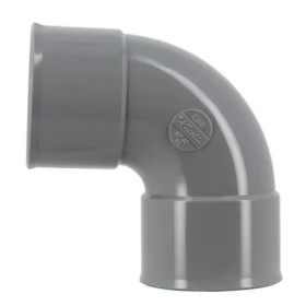 Coude PVC à Coller NF Femelle-Femelle 87°30 Nicoll CJ88 Anthracite, ⌀50mm