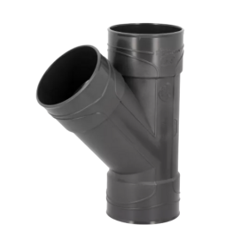 Culotte PVC à Joint NF F-F 45° Nicoll Anthracite, ⌀100 mm
