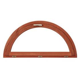 Demi lune fixe en bois exotique, 40 x 80 cm