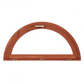 Demi lune ouvrante en bois exotique, 40 x 80 cm