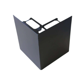 Embout d'angle Alu Externe pour profil Terrasse 42mmx2,5m, Noir Mat
