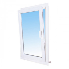 Fenêtre PVC Oscillo-Battant 1 Vantail 75 x 80 cm Blanc, Tirant Droit