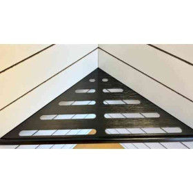 Etagère de douche aluminium angle 90° 170x340mm Noir Brossé