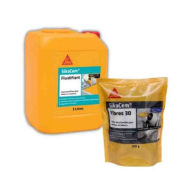 Lot SikaCem Fluidifiant 5L + SikaCem Fibres-30 300g