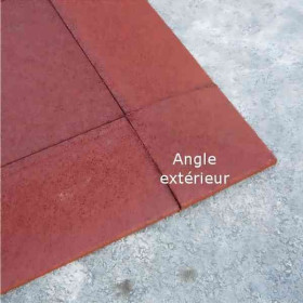 Angle extérieur caoutchouc chanfreiné Hexdalle XE 25 x 25cm ép 1 à 4,5 cm couleur rouge brique, l'unité