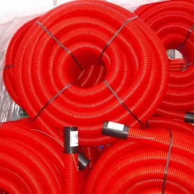 Gaine TPC rouge Ø 63 mm en couronne de 50 ML, la couronne