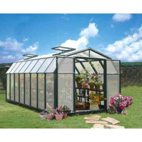 Serre de Jardin Polycarbonate PVC Canopia Hobby 12,1 m² Vert Grange