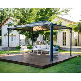 Tonnelle Aluminium Polycarbonate Canopia Martinique 4300 4,3 x 4m Gris