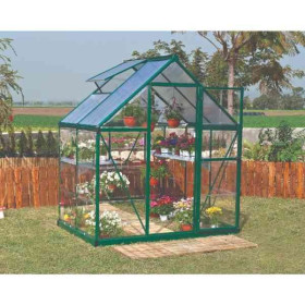 Serre de Jardin Polycarbonate Aluminium Canopia Hybrid 2,2 m² Vert