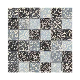 Mosaïque Baroque Gris Travertin Décoré 3710, Plaque 30,5 x 30,5 x 1 cm