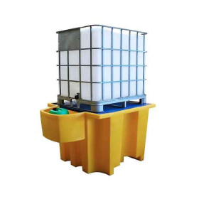 Bac de Rétention 1100l pour 1 IBC Jaune Caillebotis Plastique Engels