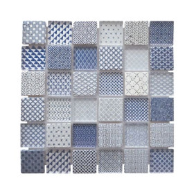 Mosaïque en Verre et Pierre ARG02, Plaque 30,5 x 30,5 x 0,8 cm