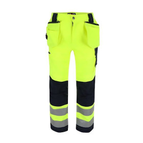 Pantalon de Travail Herock Styx High Viz Jaune/Bleu Marine