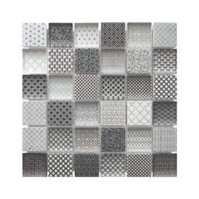 Mosaïque en Verre et Pierre ARG01, Plaque 30,5 x 30,5 x 0,8 cm