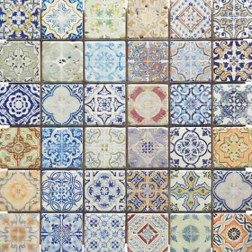 Mosaïque Agadir Travertin Décoré TR04, Plaque 30,5 x 30,5 x 1 cm