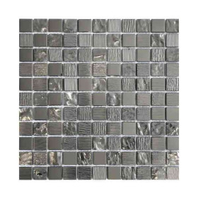 Mosaïque Chrome en Verre 3649, Plaque 30,5 x 30,5 x 0,8 cm