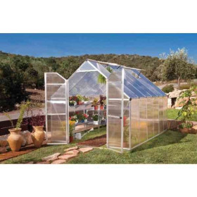 Serre de Jardin Polycarbonate Aluminium Canopia Essence 8,7 m² Argent