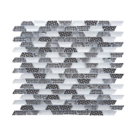 Mosaïque en Trapèze Blanc en Verre AR02, Plaque 30,5 x 30,5 x 0,8 cm