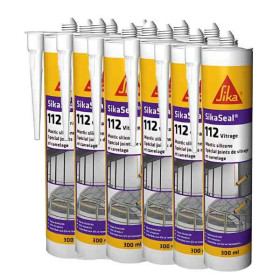Mastic silicone SIKASEAL 112 Noir pour vitrage, carton 12x300ml