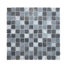 Mosaïque Noir Marbre Droit 3347, Plaque 30,5 x 30,5 x 1 cm