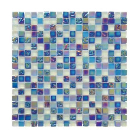 Mosaïque Verre et Pierre Nacre Bleu AN15, Plaque 30,5 x 30,5 x 0,8 cm