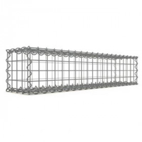 Gabion 100x20x20 cm fil 4 mm maille 5x5 cm 5 faces sans 1 côté