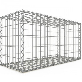 Gabion 100x50x40 cm fil 4 mm maille 5x10 cm 5 faces sans 1 côté