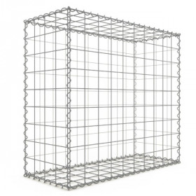 Gabion 100x90x40 cm fil 4mm maille 10x10 cm 5 faces sans dessous