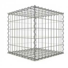 Gabion 50x50x50cm fil 4mm maille 5x10 et 10x10 cm 5 faces sans dessous