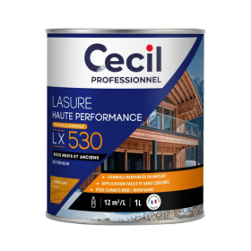 Lasure Haute Performance pour Extérieur Cecil LX5 30 Chêne Clair 1L