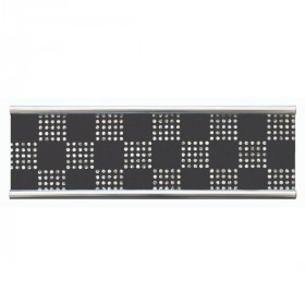 Frise Carrelage Diamant Noire Verre Alu LI01, Listel 4,8 x 60 x 0,8 cm