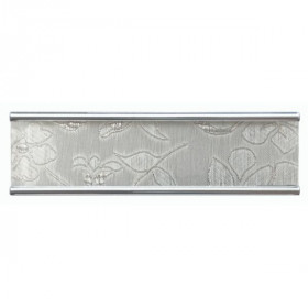 Frise Carrelage Fleurs Grise Verre Alu LI04, Listel 4,2 x 60 x 0,8 cm