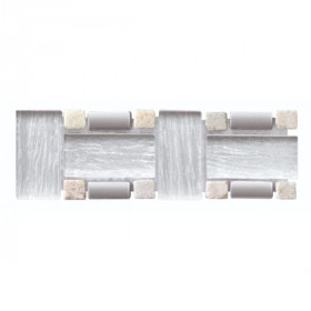 Listel Argent en Verre LI15, Plaque 60 x 4,8 x 0,8 cm