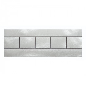 Frise Carrelage Grise Verre Alu LI20, Listel 6 x 60 x 0,8 cm