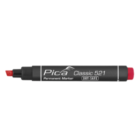 Marqueur Permanent Biseauté Pica Classic 521/40 Rouge, Lot de 10
