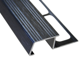 Nez de Marche Aluminium pour Carrelage H 11 mm x L 3 m, Noir Brossé