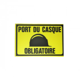 Panneau Casque Obligatoire Rectangulaire 30 x 20 cm
