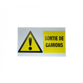 Panneau Sortie de Camions Rectangulaire 32 x 20 cm